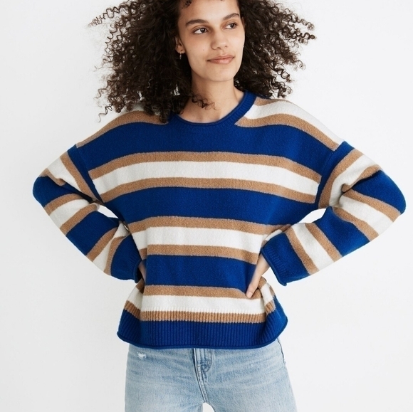 Madewell Belmore Striped Textured Pullover Sweater in XS - Picture 3 of 9